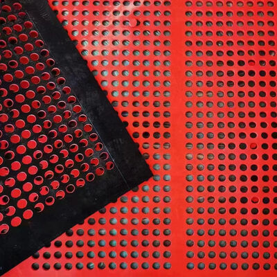 1.25m Width Wear-Resistant Imported Rubber Screen Panel with 4-12mm Round Holes