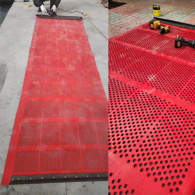 1m Width 6mm Thick Self-Cleaning Rubber Screen Panel with 3mm Holes for Fine Material Separation