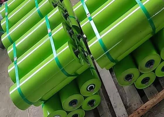 Self Cleaning Conveyor Roller Black Rubber Disc Wet Material Conveyor System