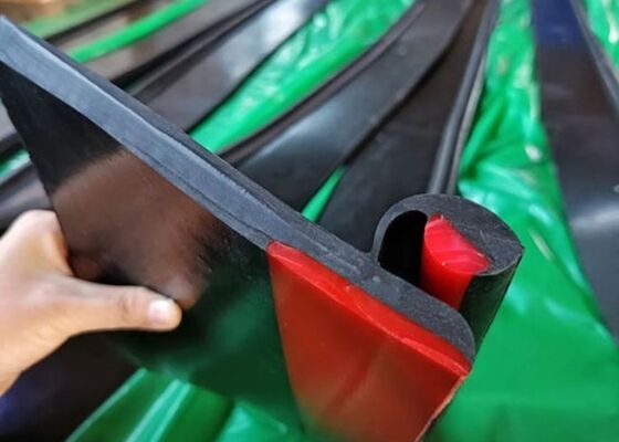 Polyurethane Conveyor Belt Skirting Red Color High Elasticity Mining Belt System
