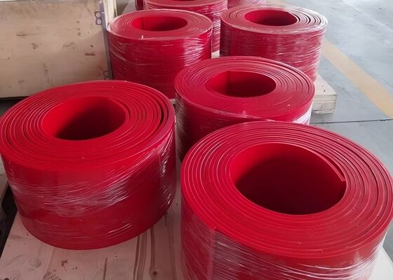 Polyurethane Belt Skirting 16mm Thickness Red Color Heavy Duty Conveyor Sealing Strip