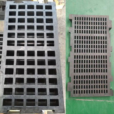 HUATAO 30 मिमी मोटाई 305×305 मिमी किनारे कठोरता 40-60 कोयला निर्जलीकरण के लिए एंटी-ब्लॉकिंग रबर स्क्रीन पैनल